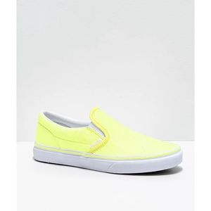 Vans Slip-On Glitter Neon Yellow Skate Shoes